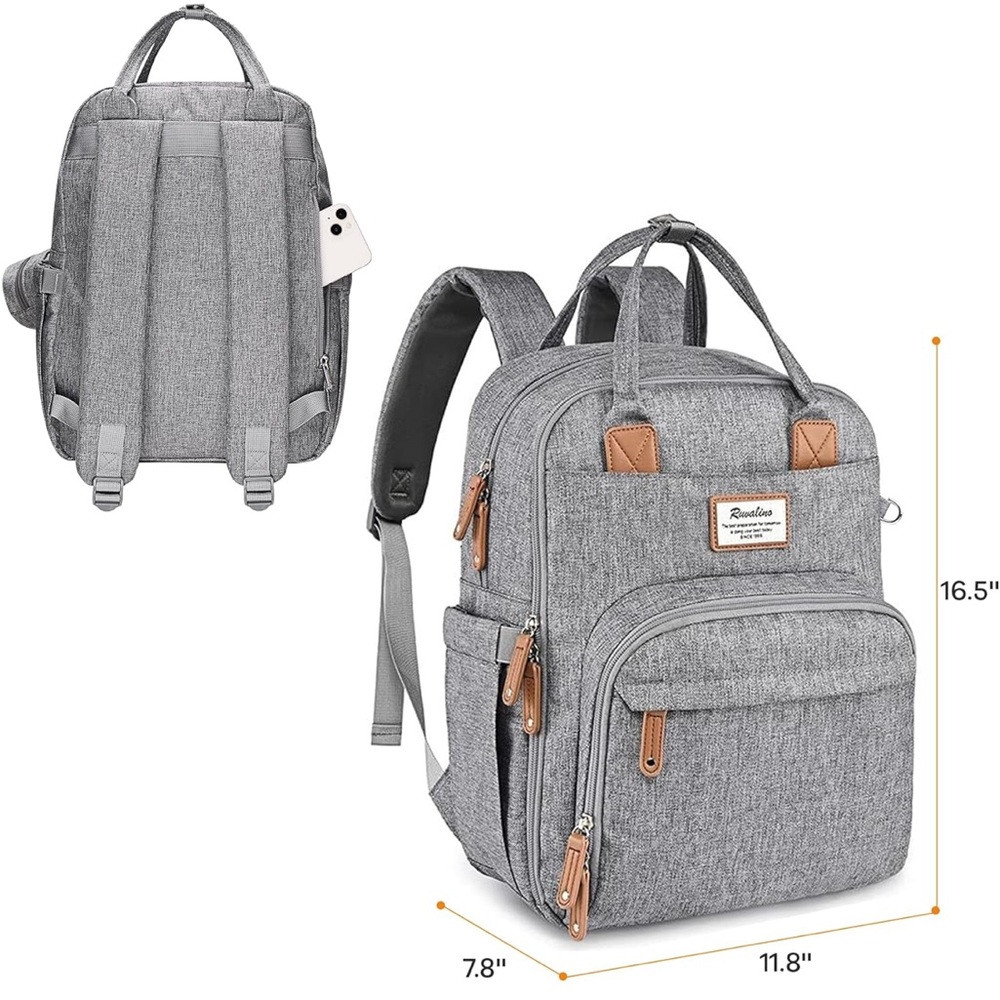 Ruvalino Diaper Bag Gray NWOT